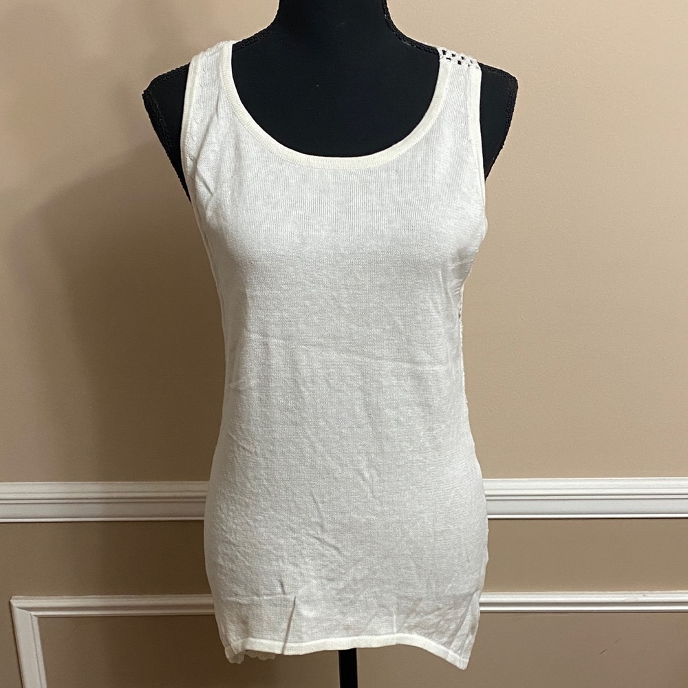 POL Cream Top Crotchet in Back Small NWOT